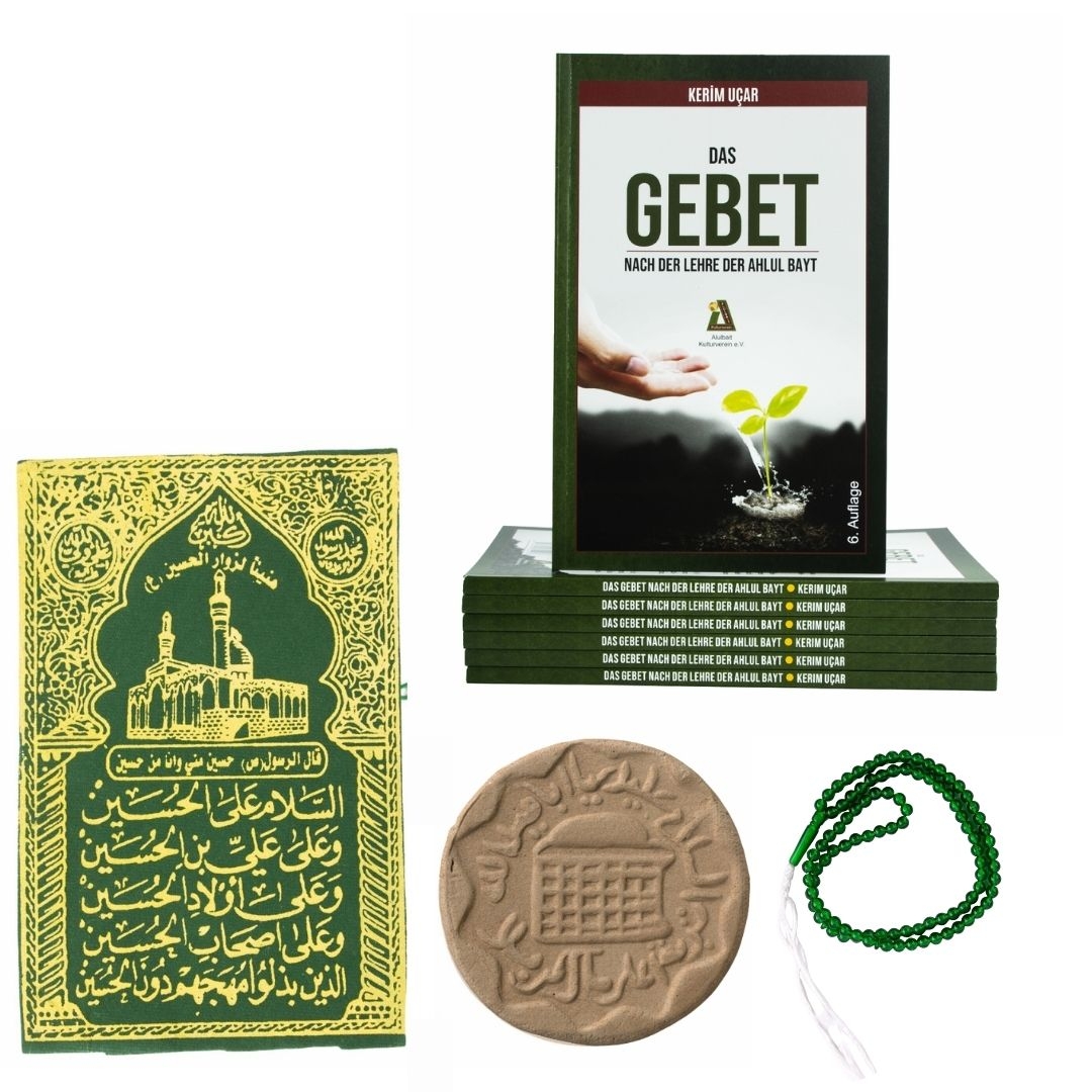 Bundel das Gebet nach der Lehre der Ahlul Bayt + Turba aus Karbala + Gebetskette + Gebetsteppich