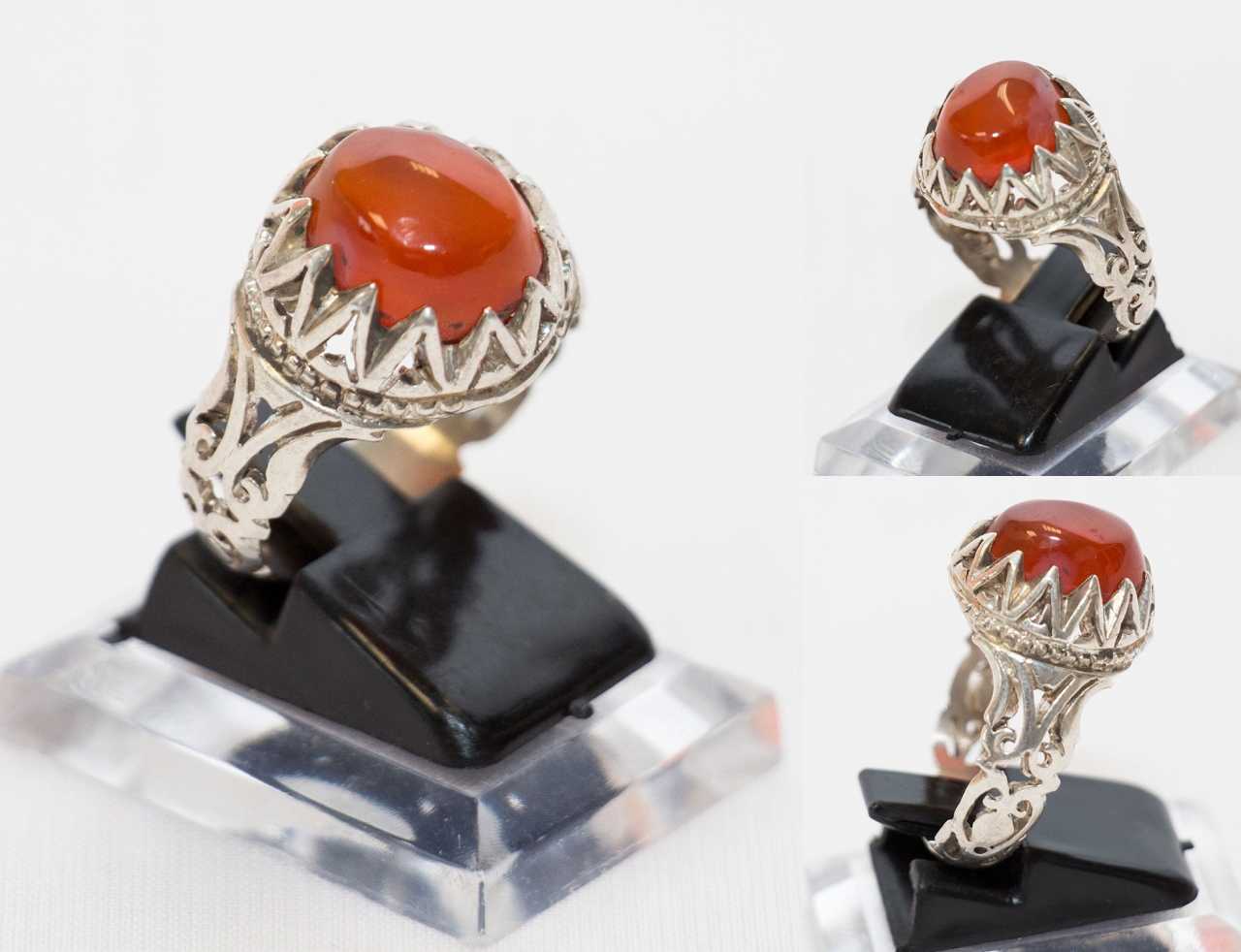 Aqiq Yamani Silberring Silberfassung Size 64