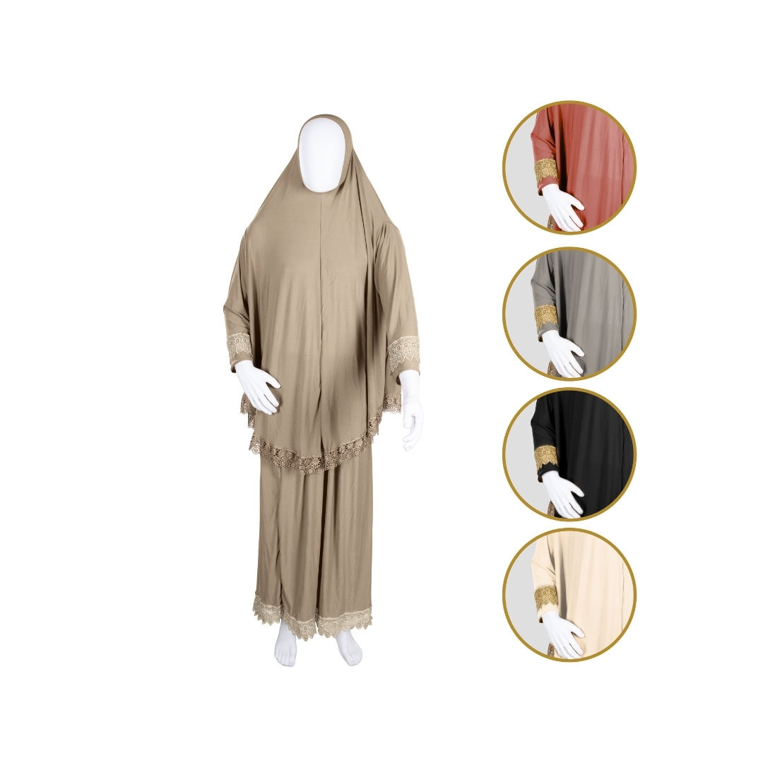 Elegantes Zweiteiliges Hijab-Set für Damen – Verfügbar in fünf Farben