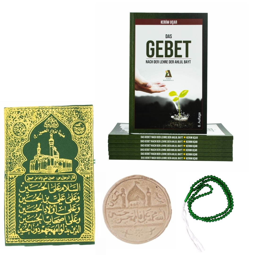 Bundel das Gebet nach der Lehre der Ahlul Bayt + Turba aus Karbala + Gebetskette + Gebetsteppich