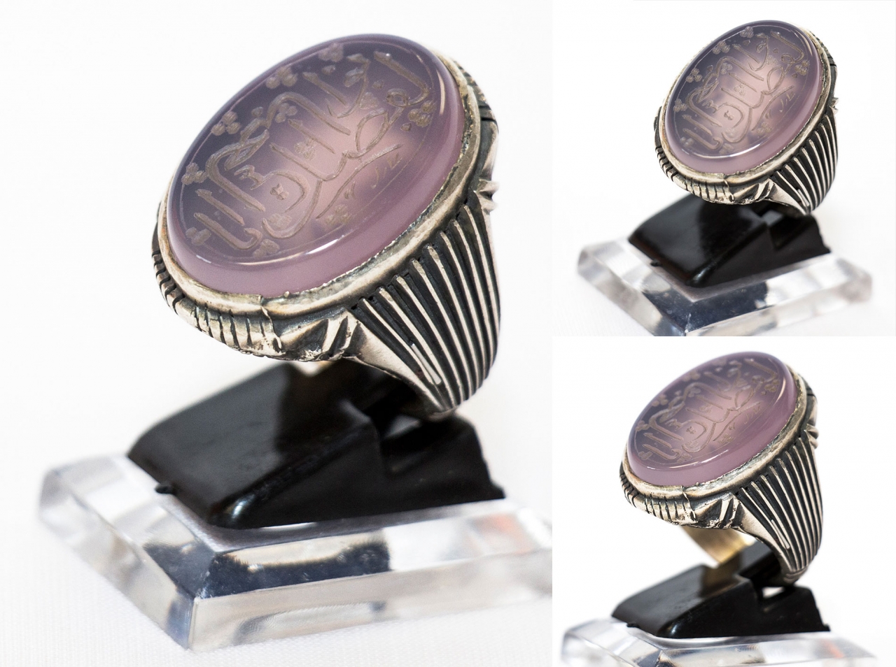 Aqiq Ring graviert mit Ya Abal Fadl Alabbas Silberfassung Size 63
