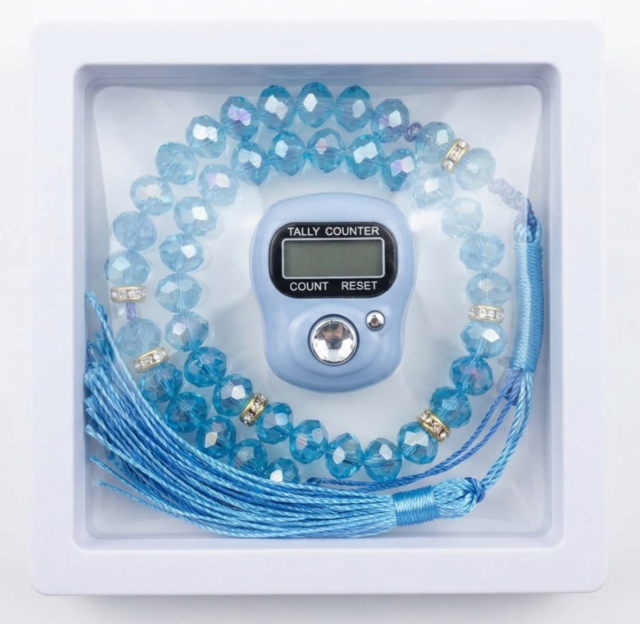 Gebetskette und Salawat-Zähler im Geschenkset – 4 Farben erhältlich