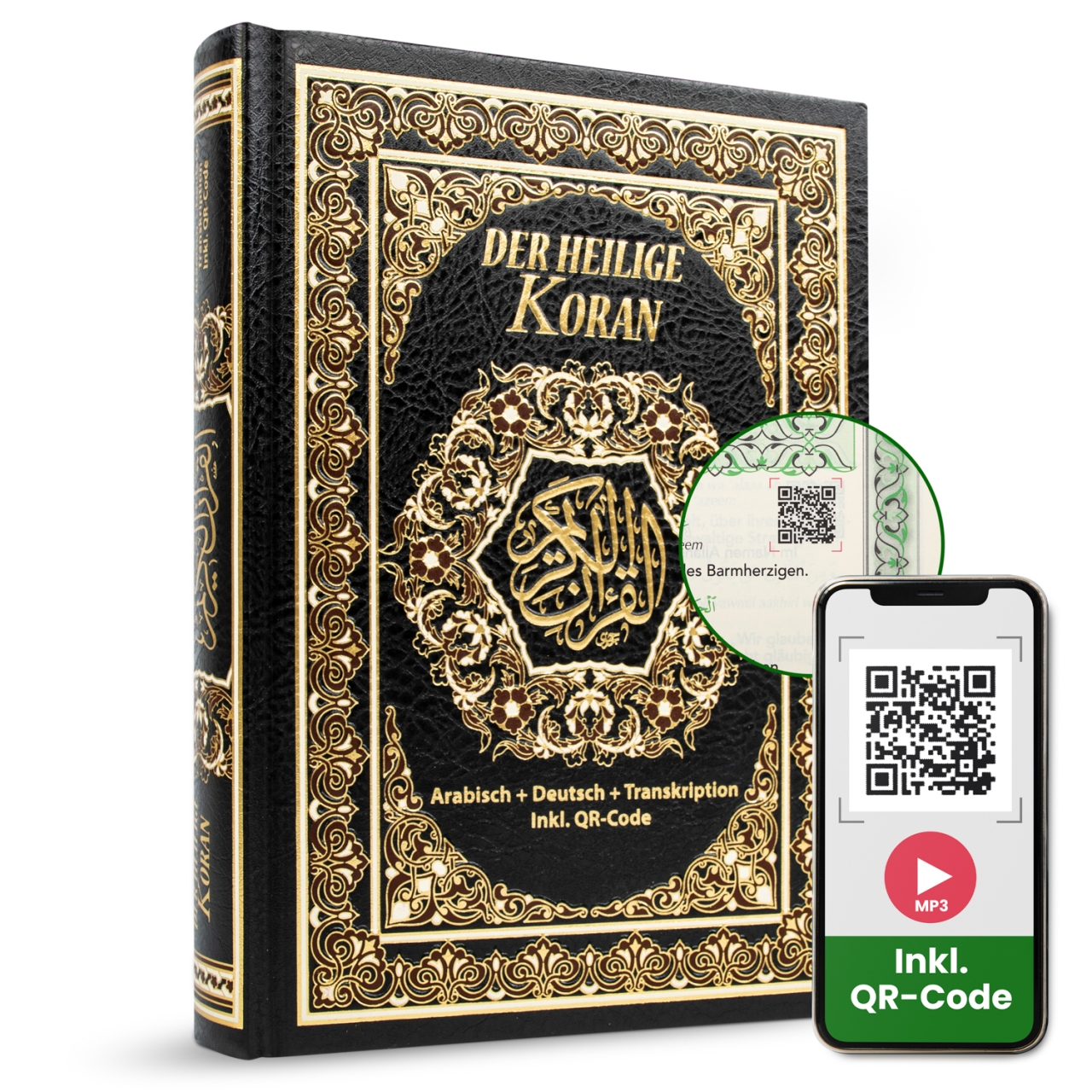 RESTPOSTEN- Der heilige Koran Hardcover Deutsche Übersetzung QR Code + Arabisch + Transkription- NEW