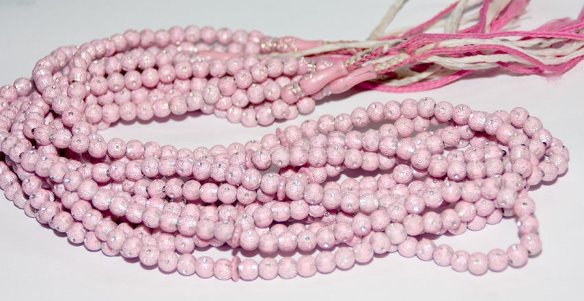 Damen Gebetskette in Pink mit Muster 99 Steine