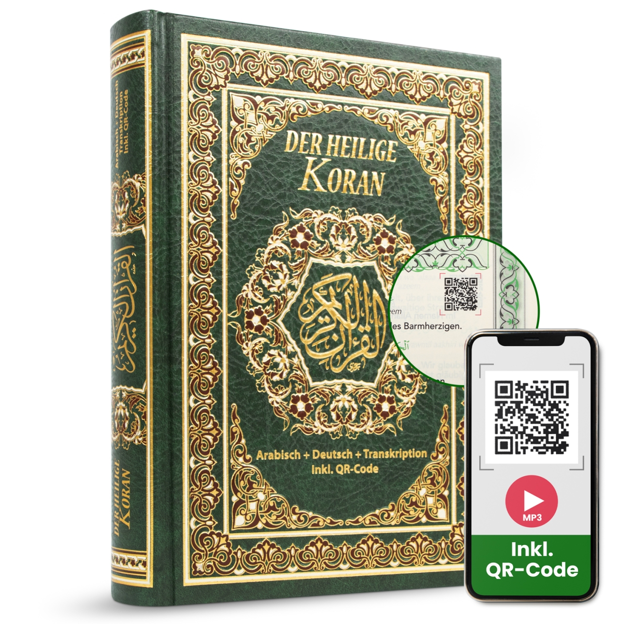 Der heilige Koran Hardcover Deutsche Übersetzung QR Code + Arabisch + Transkription- NEW Edition