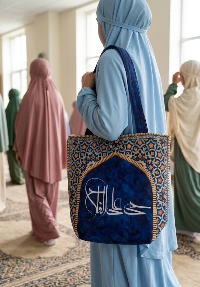 4-teiliges Gebetsset mit Tasche – Gebetsteppich & Untersteller im orientalischen Design